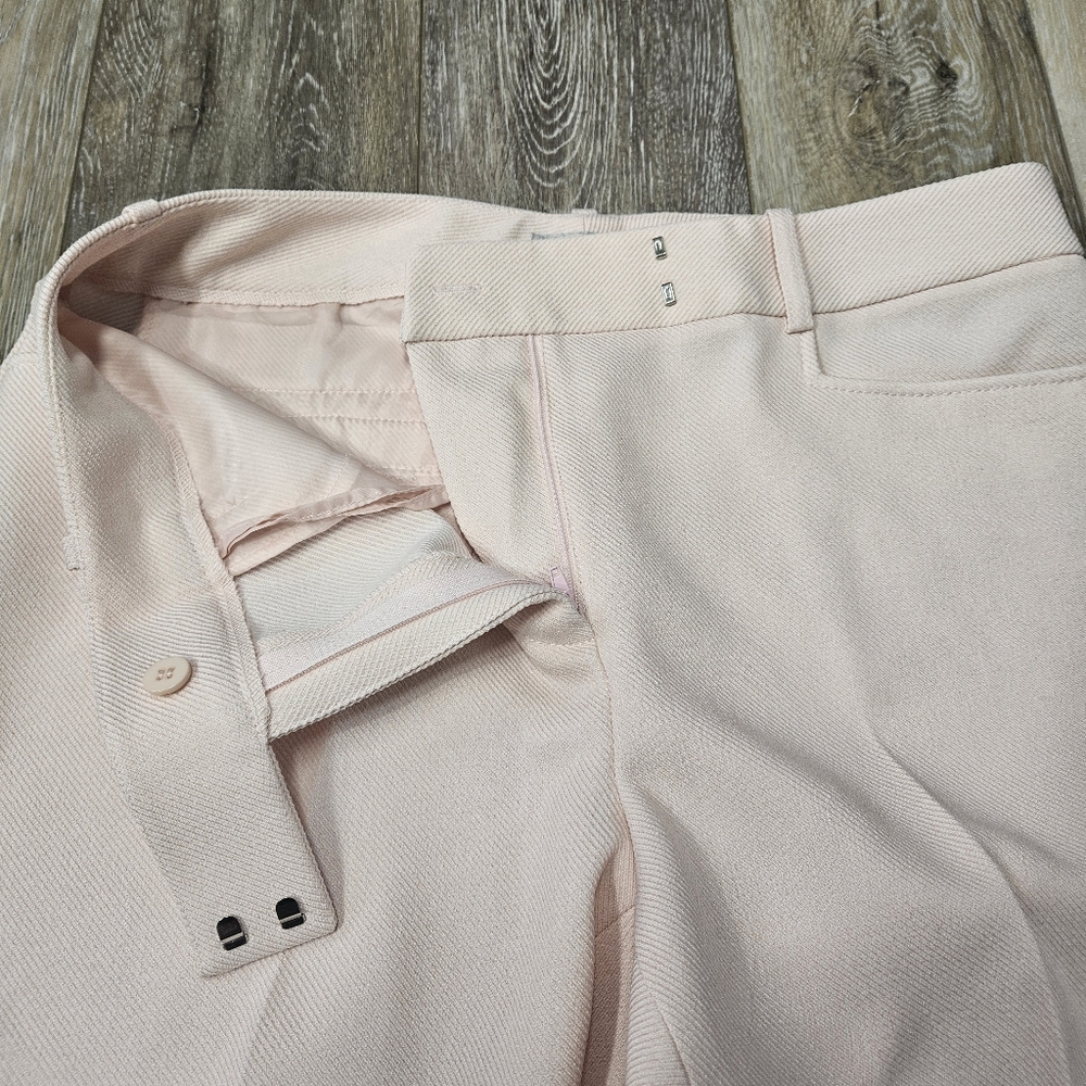 Tahari ASL Pastel Pale Pink Straight Leg Dress Pants Pleated Trousers Women's 10 - Picture 4 of 8